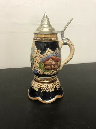 Edelweiss Musical Beer Stein Swiss Musical Movement Large 2