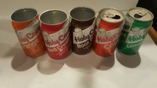 5 Harry Carey Holy Cow Soda Cans Empty 12 Fl Oz.  Chicago Cubs Cola Orange Cream