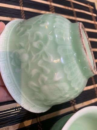 chinese antique porcelain Green Bowl Pair 10