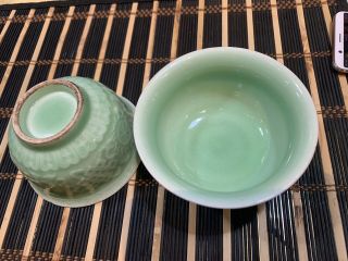Chinese Antique Porcelain Green Bowl Pair