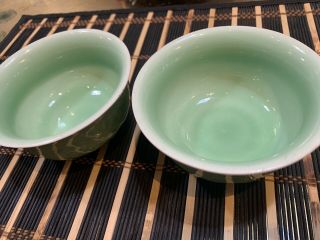 chinese antique porcelain Green Bowl Pair 6