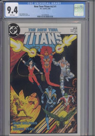 Teen Titans V2 1 Marv Wolfman & George Perez Cgc 9.  4 1984 Dc: Frame