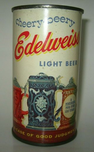 Old CHEERY BEERY EDELWEISS FLAT TOP BEER CAN Chicago,  Illinois 3