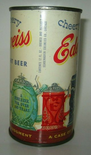Old CHEERY BEERY EDELWEISS FLAT TOP BEER CAN Chicago,  Illinois 4