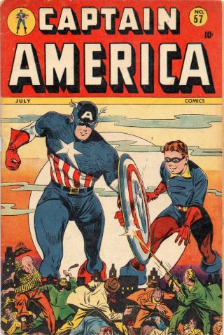 Captain America Timely Comics 57 July 1946,  Human Torch Fair To Good Range