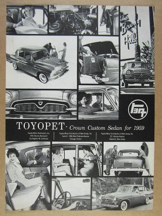 1959 Toyota Toyopet Crown Custom Sedan Photos Vintage Print Ad
