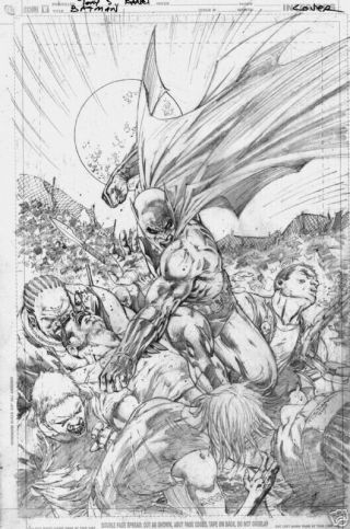 Tony Daniel Batman 672 Unpublished Cover Pencils & Inked Version