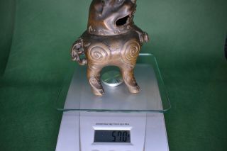 Chinese 18th Century bronze Qilin Buddhist Lion Mythical beast Censer 9