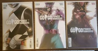 Go Go Power Rangers 1:10 Mercado Variants 11,  19,  And 20 Black,  Green And Rita