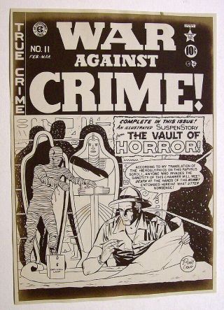 Johnny Craig Ec War Against Crime 11 Horror B&w Cover Proof 1950