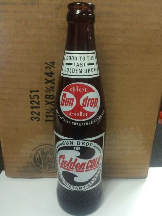 Vintage Diet Sun - Drop Cola Acl Amber Soda Bottle 12oz Harrison Valley,  Pa
