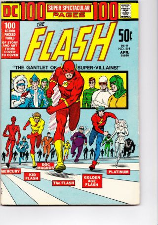 Flash 100 Page Spectacular Dc - 11 Issue 214 1972 F - Vf Cond Metal Men Kid Flash