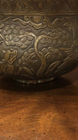 Chinese Antique/Vintage Bronze Censer with Wonderful Carvings of Dragon & Qilin 8