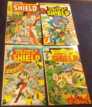 Early Marvel Bronze Age: S.  H.  I.  E.  L.  D 16 (1st),  2,  4,  5 (2nd,  Steranko Covers)