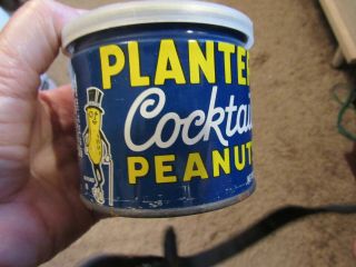 Vintage 1944 Planters Peanuts Mr.  Peanut Salted Peanuts Tin Can Empty 6.  5 Oz