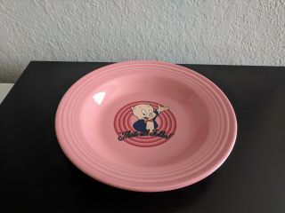 Fiestaware Looney Tunes Porky Pig Soup Bowl (with Tag And Wrapping Paper)