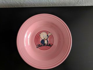 Fiestaware Looney Tunes Porky Pig Soup Bowl (with tag and wrapping paper) 2