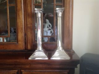Stunning Pair,  Solid Silver Candlesticks,  1954,  918gm