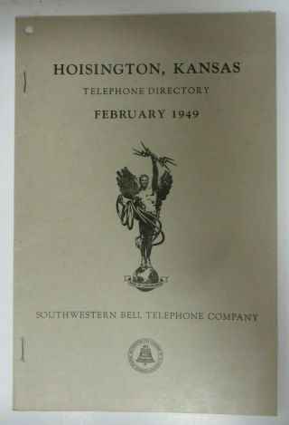 Vintage 1949 Hoisington,  Kansas Telephone Directory Southwestern Bell Phone Book