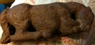 Vintage Wood Reclining Horse Carving Handcrafted Folk Art