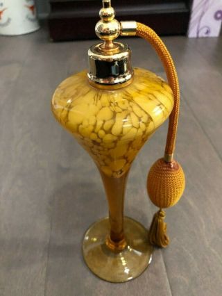 Vintage Yellow Perfume Bottle 10 Inches Tall