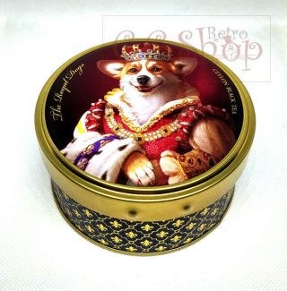 Richard Tea The Royal Dogs English Corgi Tin Box Collectible Limited Edition