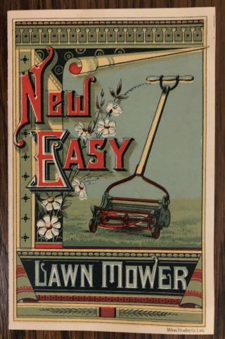 Easy Lawn Mower Trade Card Blair Mfg.  Co.  Springfield,  Mass.  Great Graphics