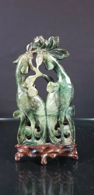 Magnificent Antiques Chinese Carved Jade Phoenix