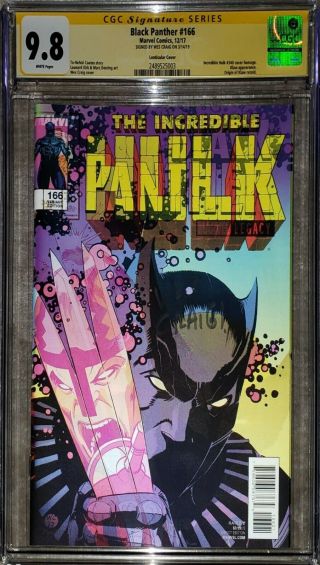 Black Panther 166 Linticular Variant Cgc Ss 9.  8 Sigbed By Wes Craig
