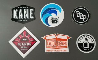 Jersey Shore Craft Beer 6 Sticker Pack - 2 Kane/carton/icarus/jughandle/bradley