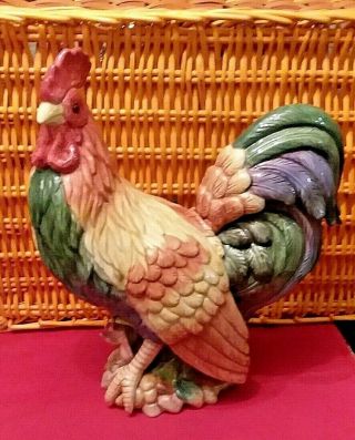 Fitz & Floyd Coq De Village Classic Country Rooster Handcrafted 14 Inches Tall