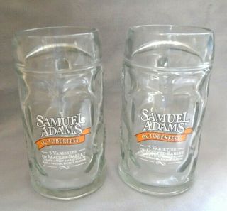 Samuel Adams Octoberfest Coin Dot Beer Stein Mugs Glasses Set Of 2