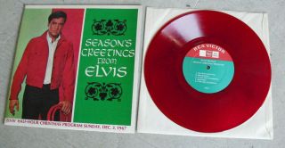 Seasons Greetings From Elvis Presley Rca 10” Red Vinyl 