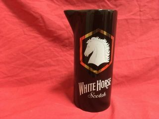 Set of 2 White Horse Scotch Whiskey Pub Jugs Steins Pitchers Made In England HTF 2