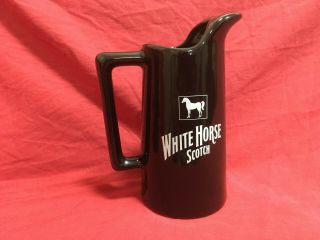 Set of 2 White Horse Scotch Whiskey Pub Jugs Steins Pitchers Made In England HTF 3