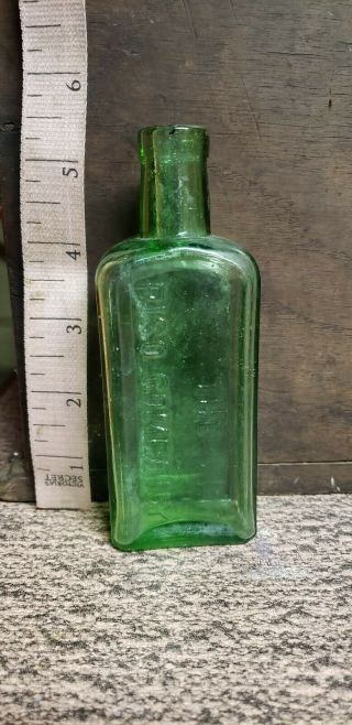 Antique Cannabis Oil Bottle " The Piso Company " Light Green