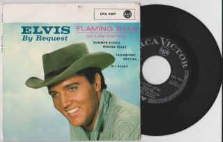 Elvis Presley - Request Rare German 7 " Ep P/s 1961 Flaming Star