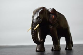 Hand Carved Mahogani Wood Elephant Figure Sculpture Elephant Statue