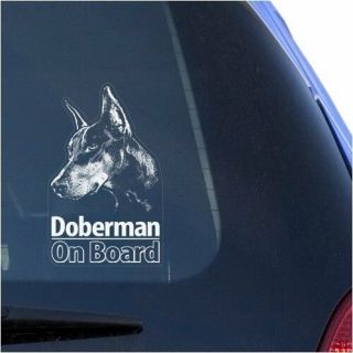 Doberman Clear Vinyl Decal Sticker For Window,  Dobermann Pinscher Dog Sign Art