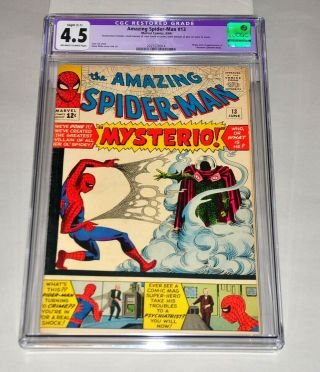 Spider - Man 13 Cgc 4.  5 Slight (c - 1) Ow To White Pages 1964 1st Mysterio