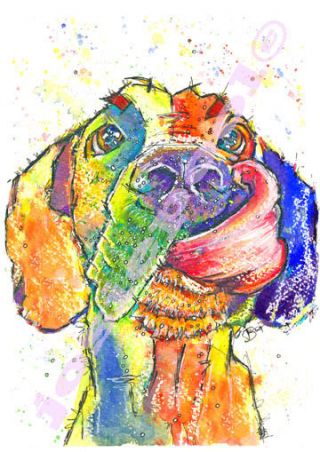 Great Dane Dog Print From An Watercolour Painting Picture By Josie P