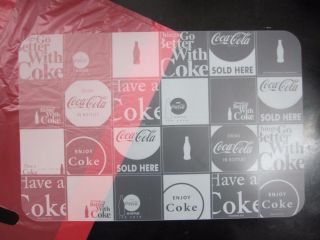 Set Of 4 Coca - Cola Clear Placemats - Nip -