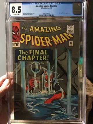 The Spider - Man 33 Cgc 8.  5 Vf,  1966,  Ow Pages,  Classic Storyline