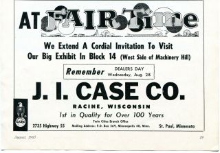 1963 Dealer Print Ad Of Ji Case Tractor Company At Fair Time Dealers Day