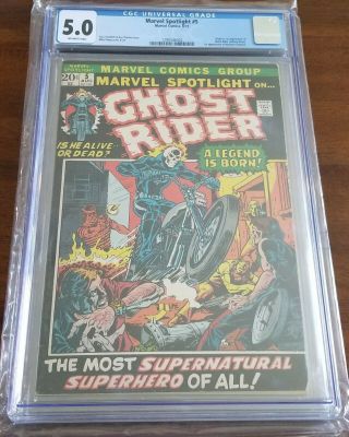 Marvel Spotlight 5 1972 Cgc 5.  0 Origin & 1st App Ghost Rider (johnny Blaze)
