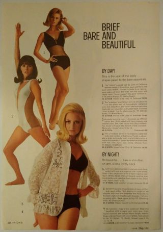 1966 Vintage Paper Print Ad Brief Bare And Scandal Suit Lingerie Cole