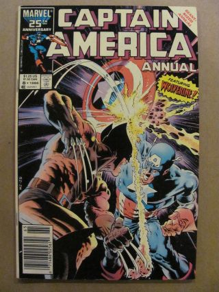 Captain America Annual 8 Marvel 1986 Newstsand Edition Wolverine 9.  2 Near -