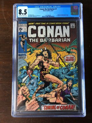 Conan The Barbarian 1,  Cgc 8.  5,  Vf,  Off - White To White Pages,  1st Appearance
