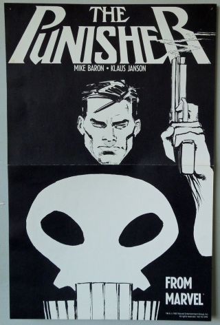 1987 The Punisher Marvel Retailer Promotional Poster Klaus Janson