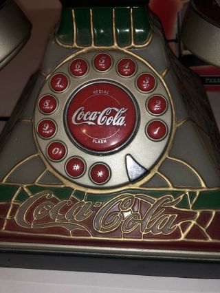 COCA - COLA Vintage Stained Glass Tiffany Style Lighted Telephone Phone 2